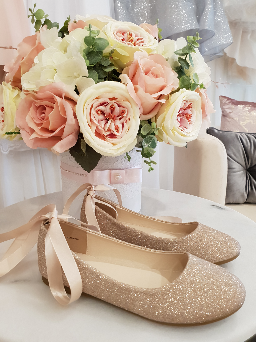 Rose gold ballerina sales shoes