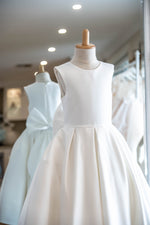 Flowergirl satin dress with bow Kiara Midi