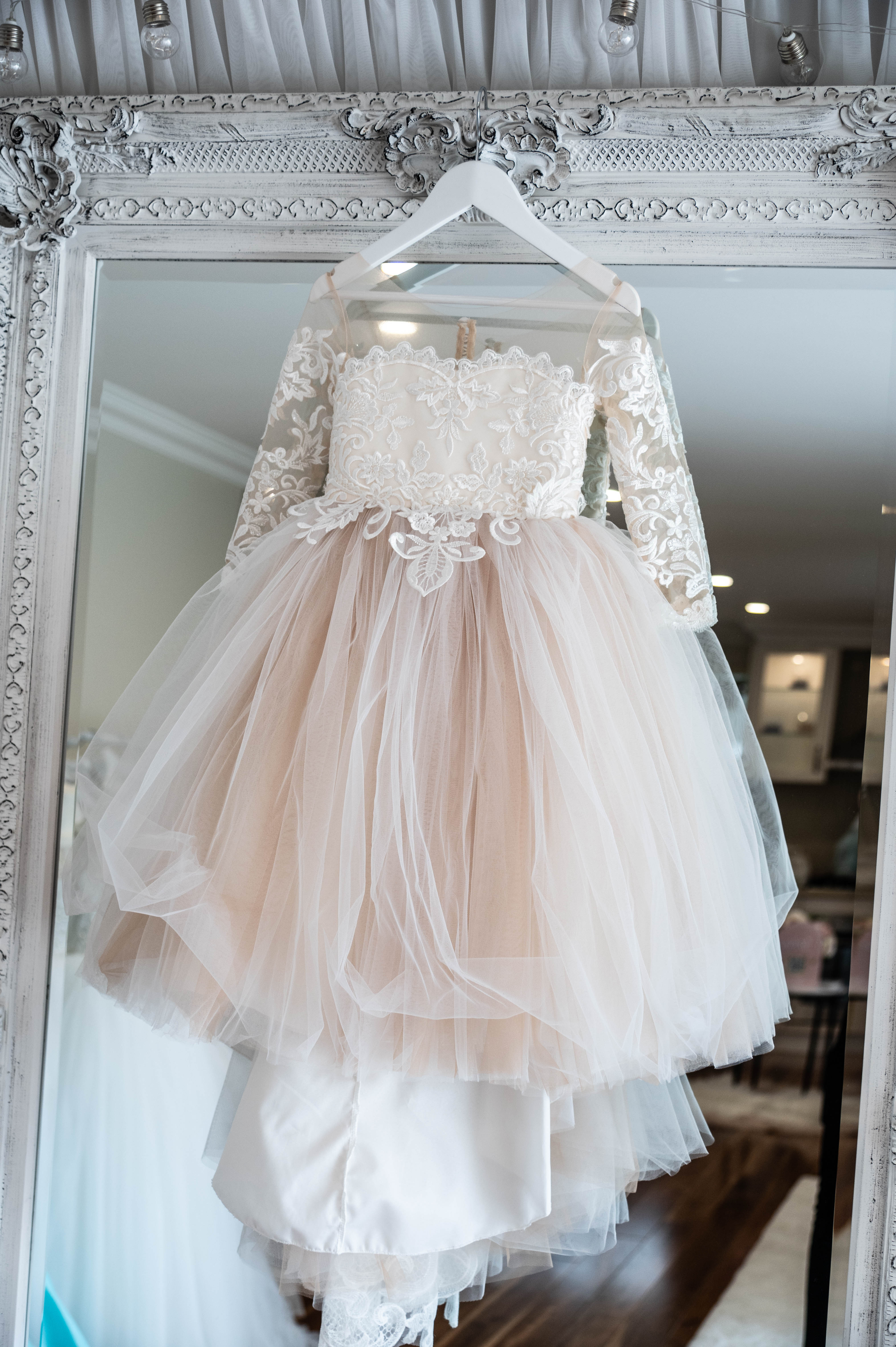 Tulle and Lace Flowergirl Dress - Arabella