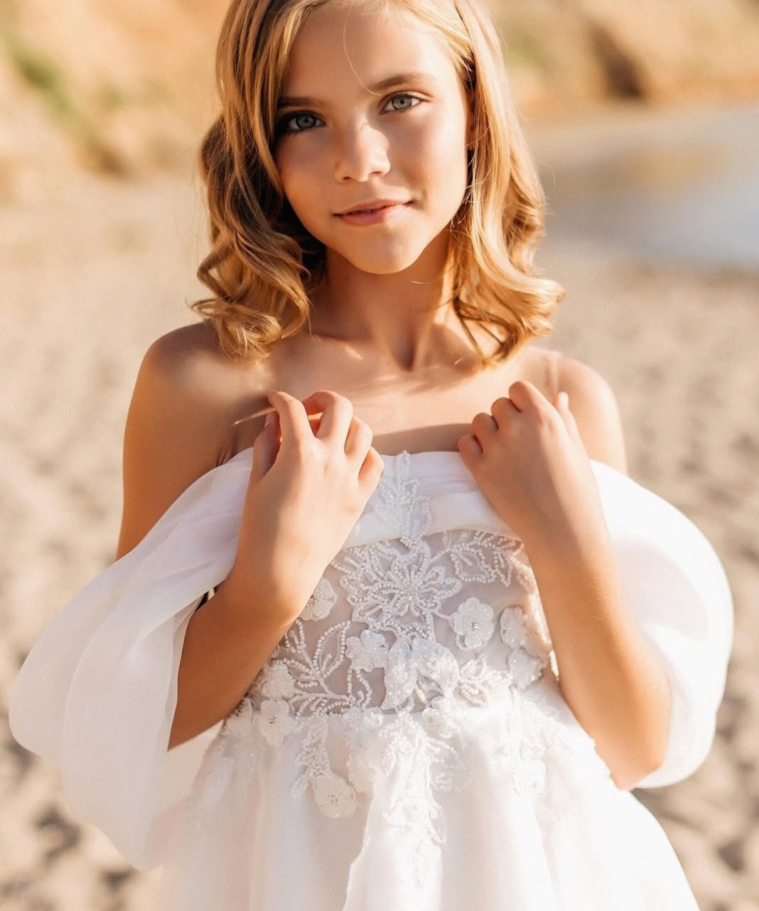 Ethereal Off the Shoulder Hi-Low Dress