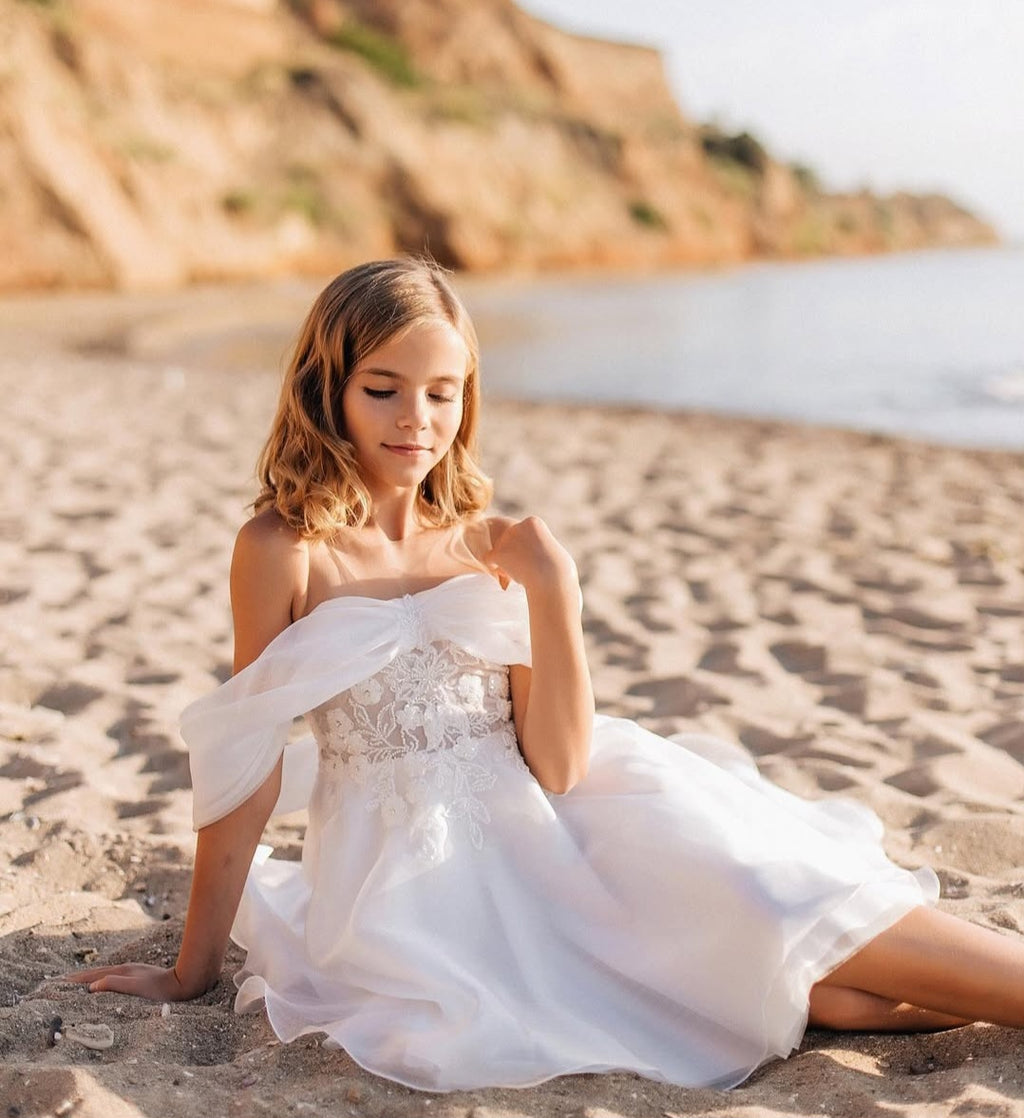 Ethereal Off the Shoulder Hi-Low Dress