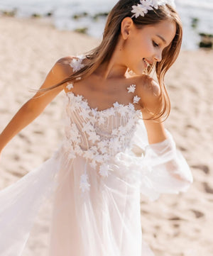 Floral Lace and Soft Tulle Dress