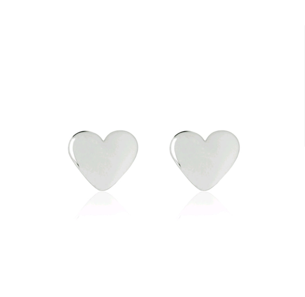 Shiny Baby Heart Earrings - sterling silver