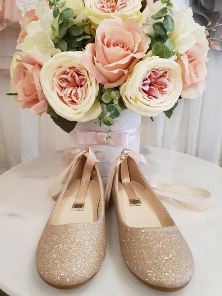 Rose Gold Ballet Flats Annie Belle Boutique