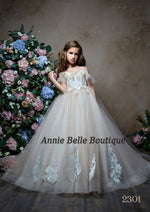 Off the Shoulder Tulle and Lace Flowergirl Dress - Katerina